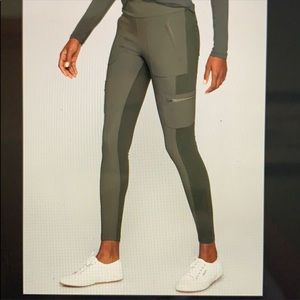 Athleta highline hybrid tights - olive RARE